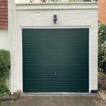 Hormann Steel Up & Over Horizontal Garage Door Finished in Moss Green