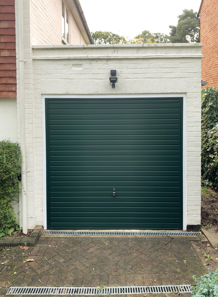 Hormann Steel Up & Over Horizontal Garage Door Finished in Moss Green