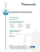 Safe Contractor Certificate