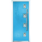 Sky blue front door