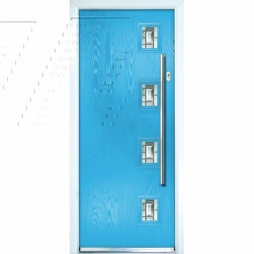 Sky blue front door