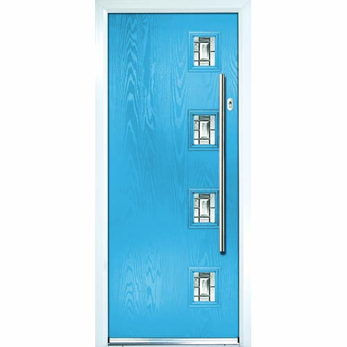 Sky blue front door