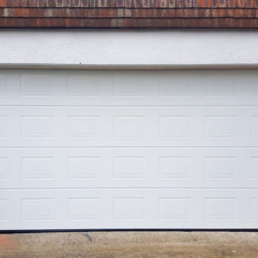 Hormann LPU42, S-Panelled, Sectional Garage Door in White Woodgrain